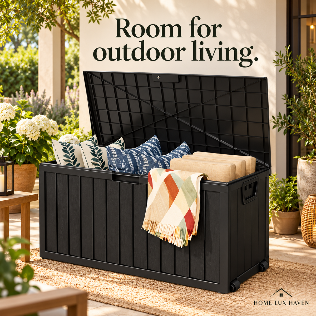 Lockable Resin Outdoor Deck Box ? Weatherproof Patio Storage (35 or 75 Gallon) - advertising image 02