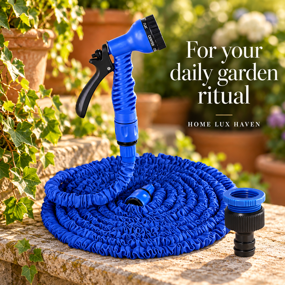 Expandable Garden Hose with 7-Pattern Spray Nozzle - advertising image 01