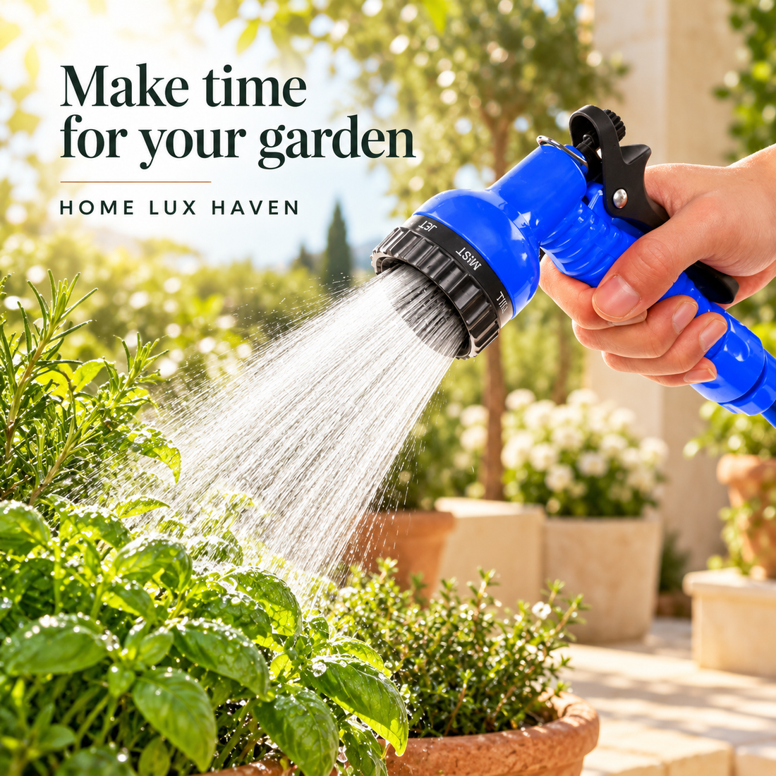 Expandable Garden Hose with 7-Pattern Spray Nozzle - advertising image 01