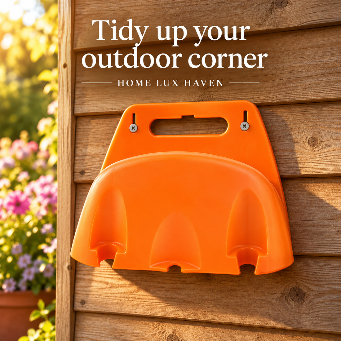 Wall-Mounted Garden Hose Holder - Orange - advertising image 01