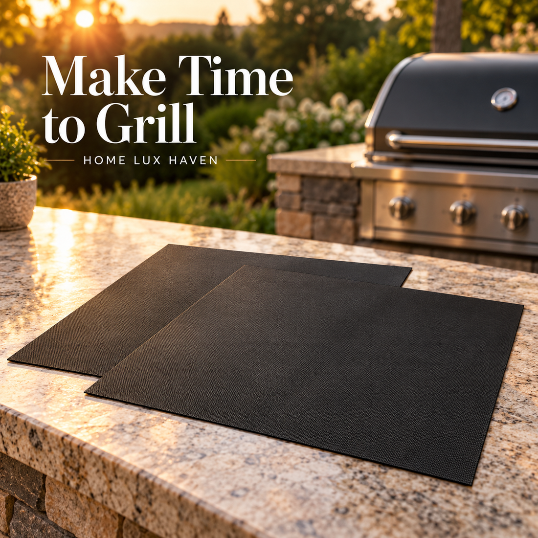 Non-Stick BBQ Grill Mats (2-Pack) ? Reusable, Heat-Resistant PTFE - advertising image 01