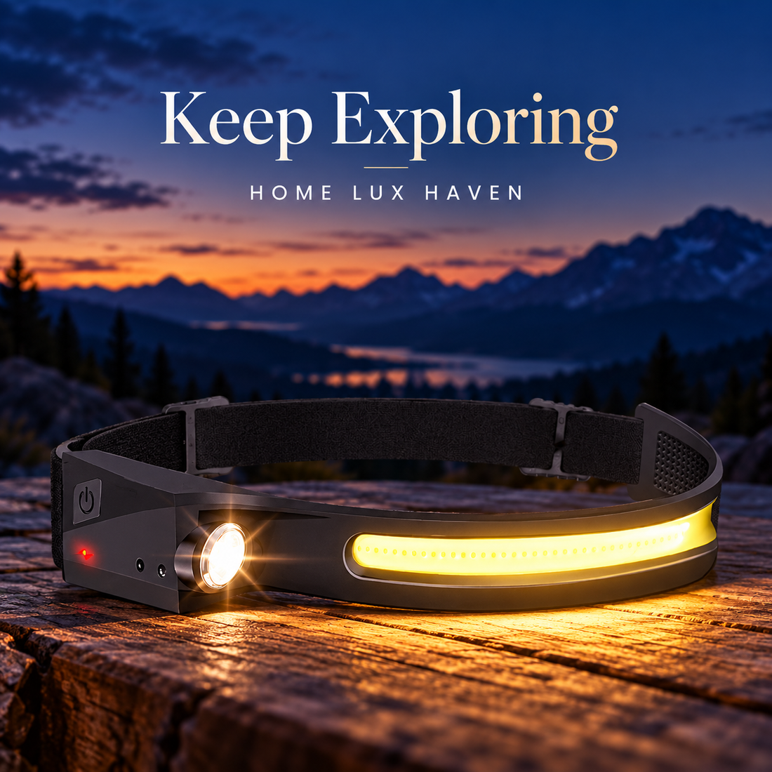 Motion-Sensor LED Headlamp ? USB Rechargeable, 230� Wide Beam, 6 Modes - advertising image 01