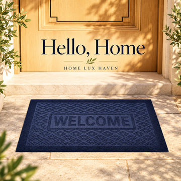 Embossed "Welcome" Door Mat – Rubber-Backed Non-Slip Outdoor Entry Mat 15" x 23" - advertising image 01