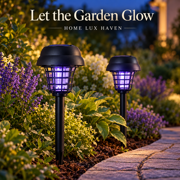 Solar Bug Zapper Garden Stake Lights (Set of 2) ? Waterproof Path Lights - advertising image 01