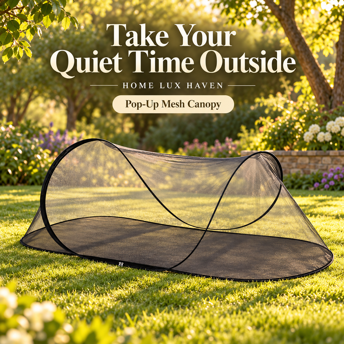 Pop-Up Mosquito Net Tent ? Portable Bug Screen Canopy for Patio, Bed & Camping (78" x 31") - advertising image 01