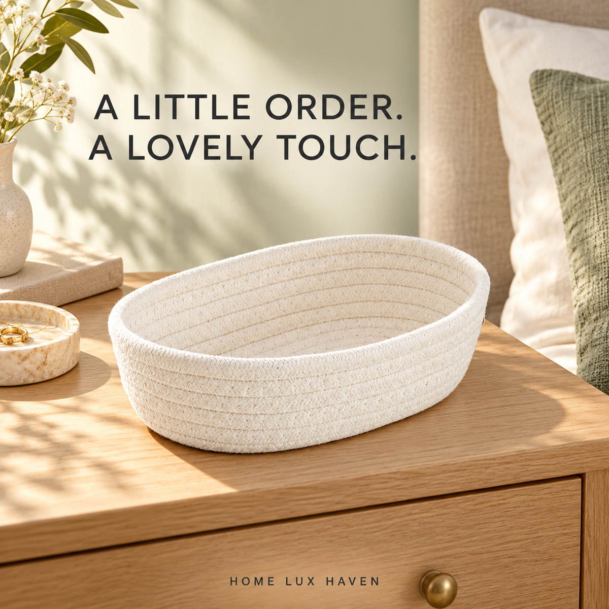 Oval Cotton Rope Woven Catch-All Basket - advertising image 02