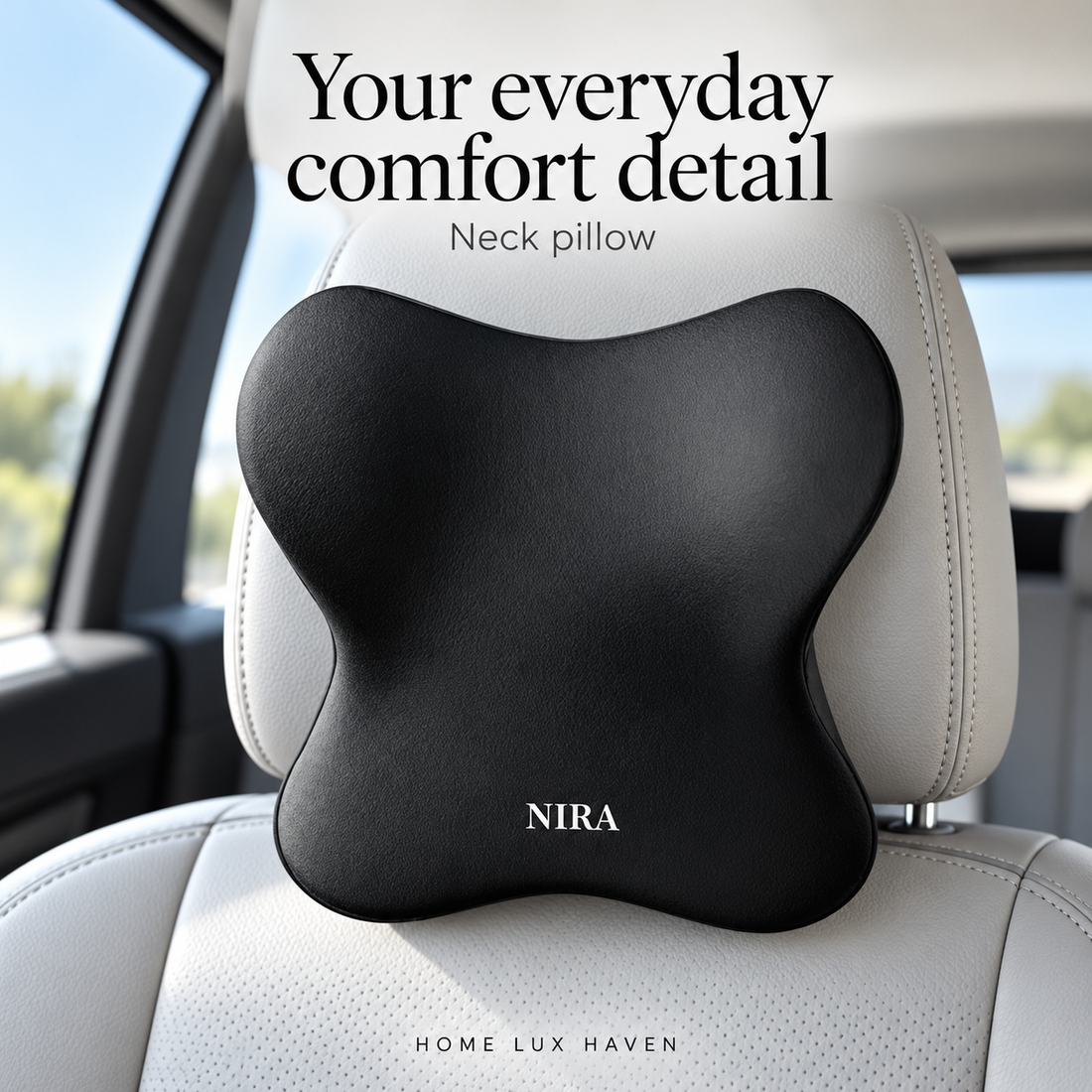 Memory Foam Car Neck Pillow & Lumbar Support - advertising image 01