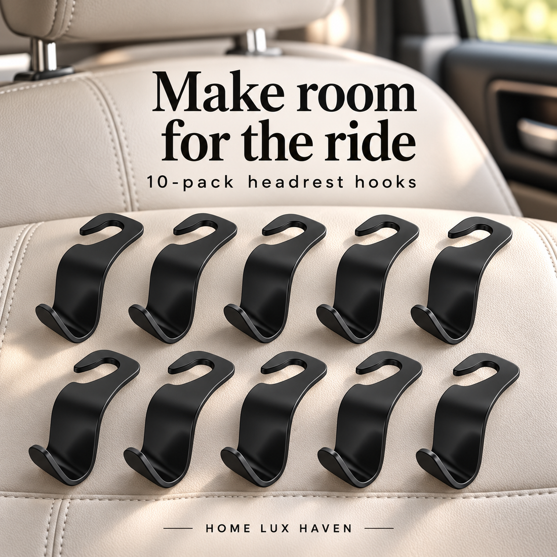 Car Headrest Hooks (10-Pack) - advertising image 01