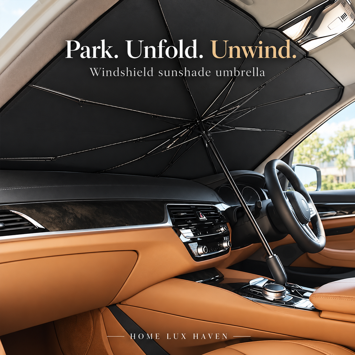Foldable Windshield Sunshade Umbrella - advertising image 02