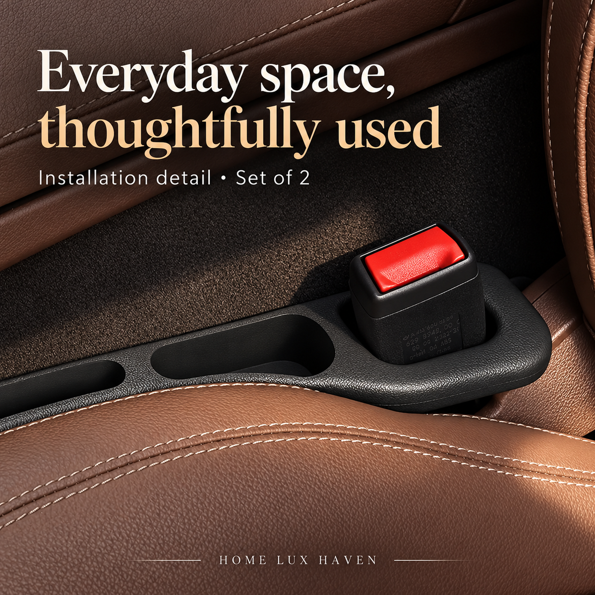 Car Seat Gap Filler with Storage Slots (Set of 2) - advertising image 02