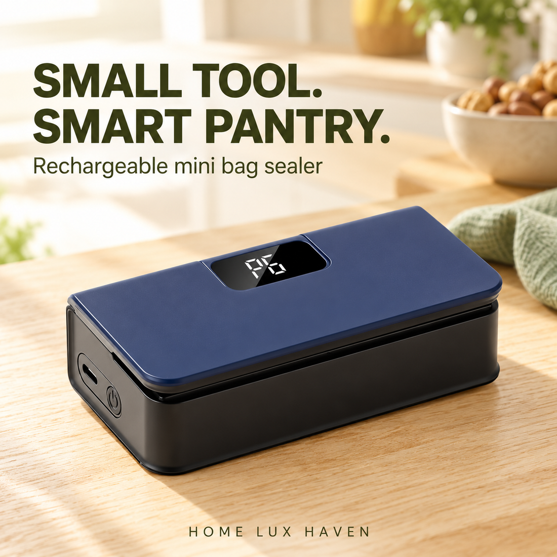 Rechargeable Mini Bag Heat Sealer with Magnetic Base (USB-C) - advertising image 01
