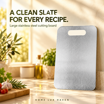 Double-Sided Stainless Steel Cutting Board – Easy-Clean Non-Porous Kitchen Chopping Board - advertising image 01