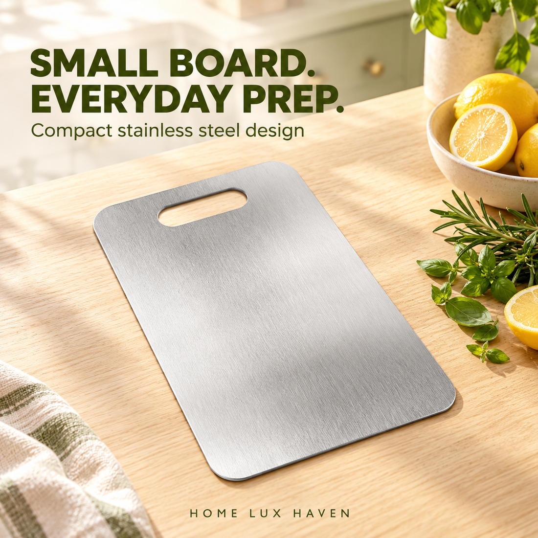 Double-Sided Stainless Steel Cutting Board – Easy-Clean Non-Porous Kitchen Chopping Board - advertising image 01