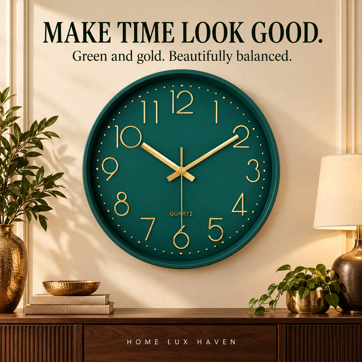 Modern Minimalist Silent Wall Clock with 3D Numbers - advertising image 02