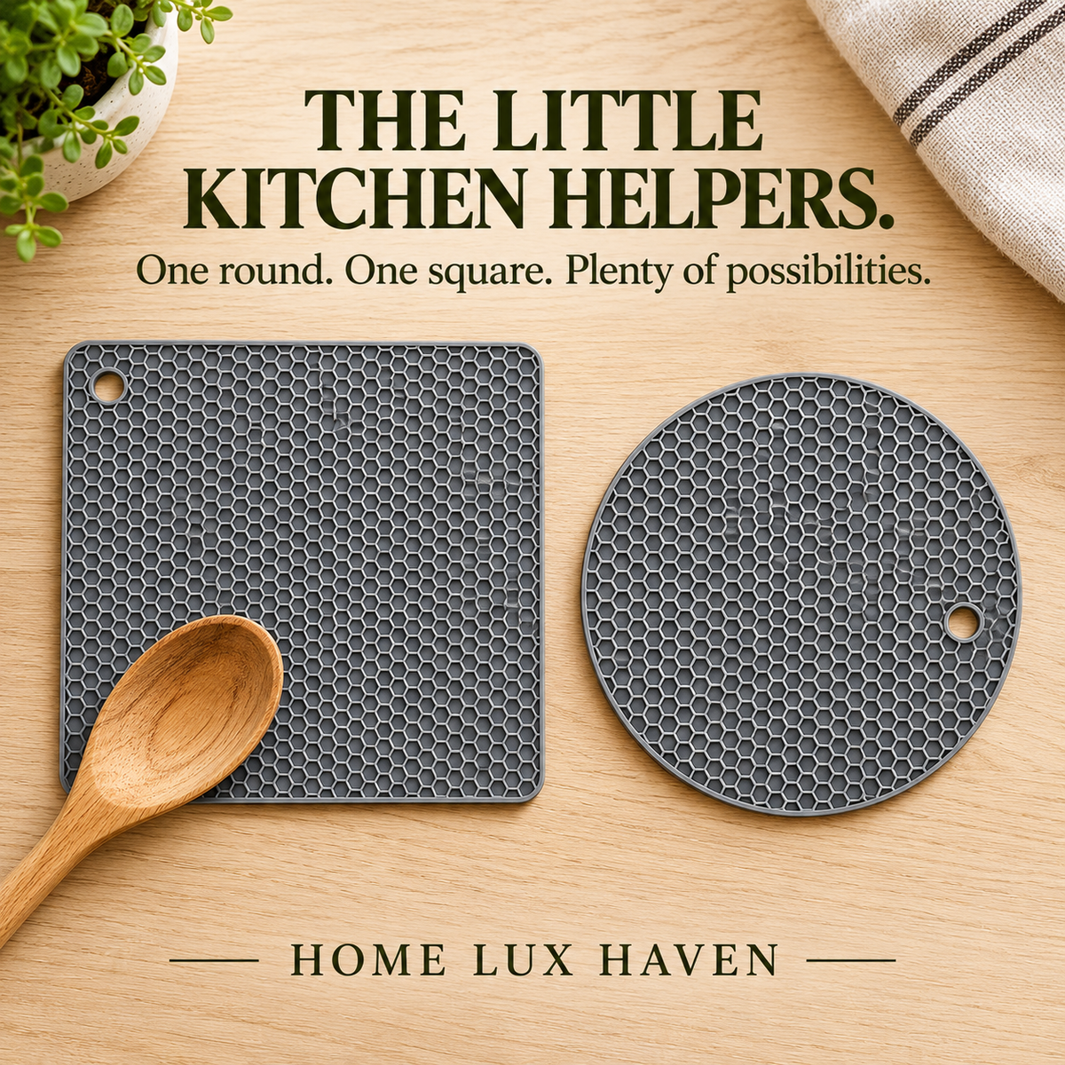 Silicone Honeycomb Trivet Mats, 2-Pack (7 in) - advertising image 02