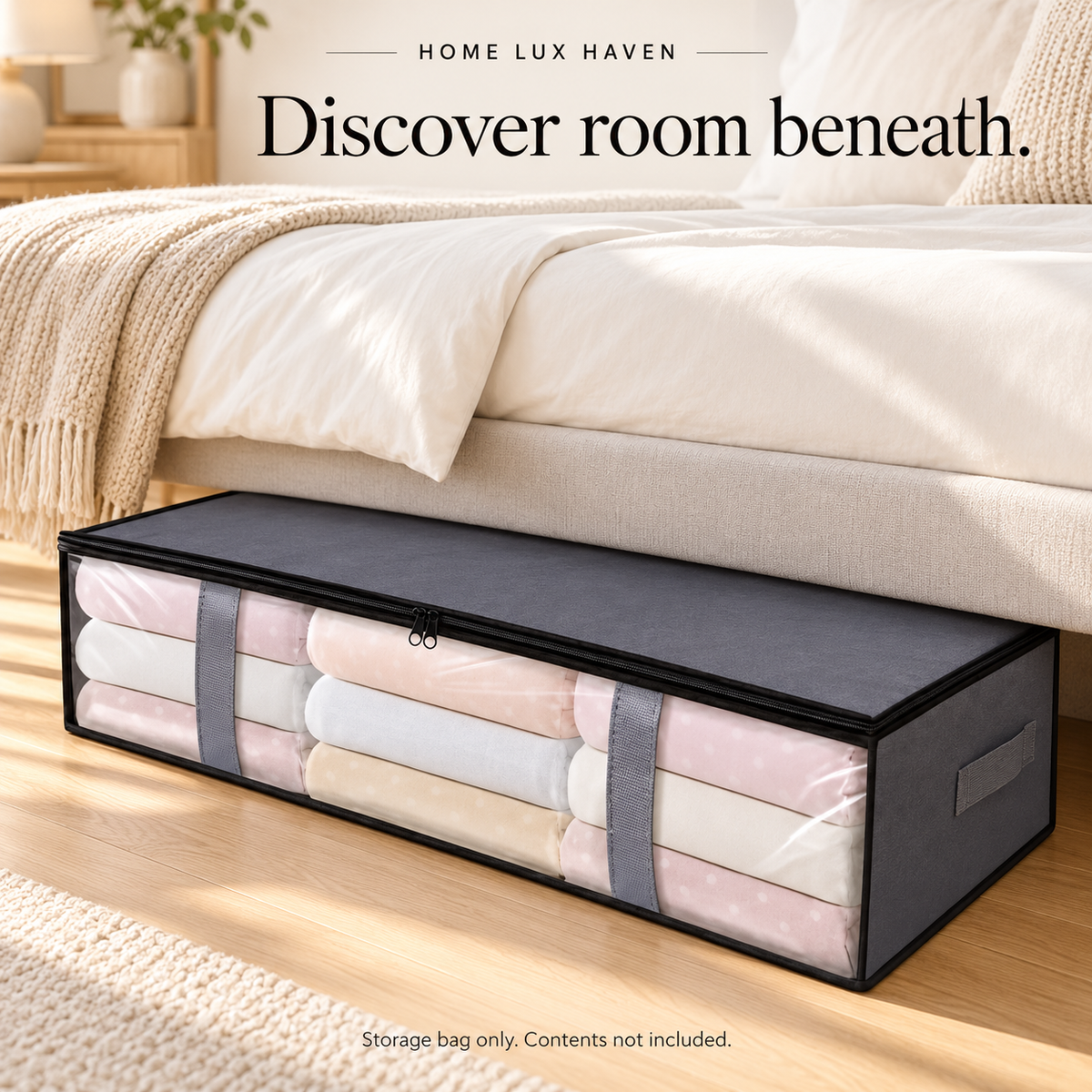 Under-Bed Storage Bag with Clear Window & Handles - advertising image 01