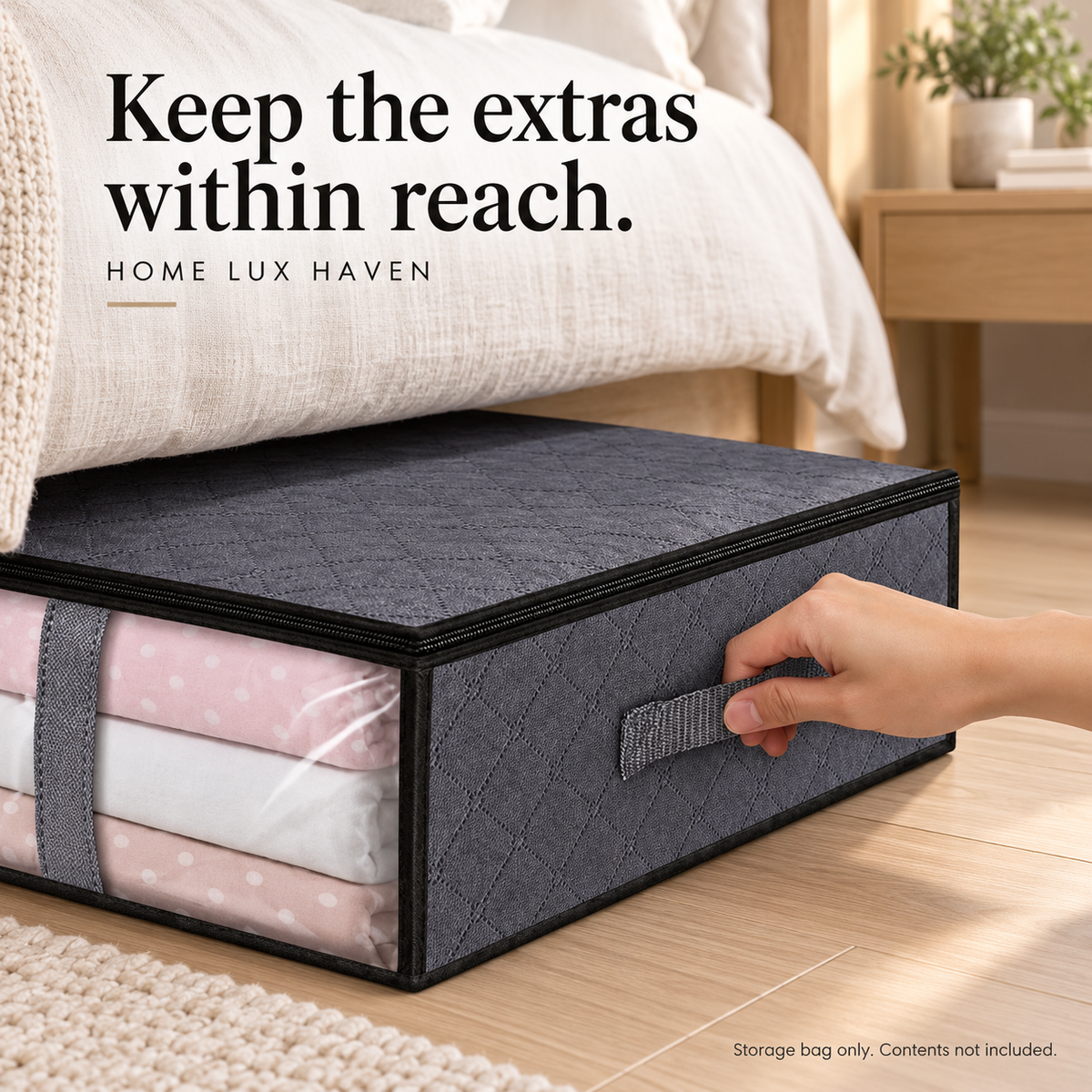Under-Bed Storage Bag with Clear Window & Handles - advertising image 02