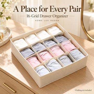 Foldable Fabric Drawer Organizer with Divider Grids - advertising image 01