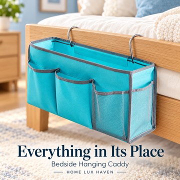 Bedside Hanging Caddy Organizer with Hooks - advertising image 01