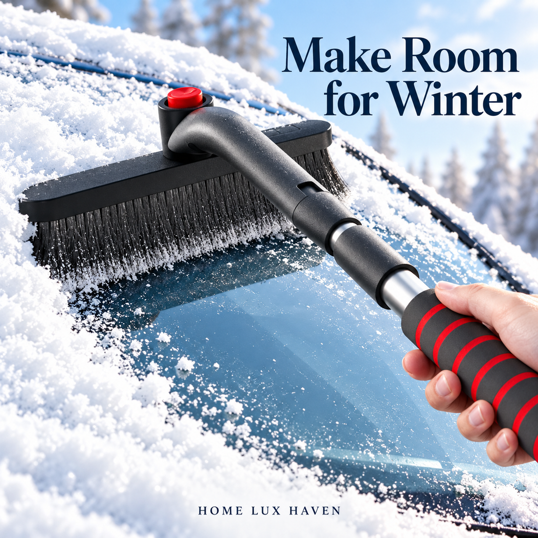Extendable Snow Brush & Ice Scraper (26-35 in, Detachable) - advertising image 01