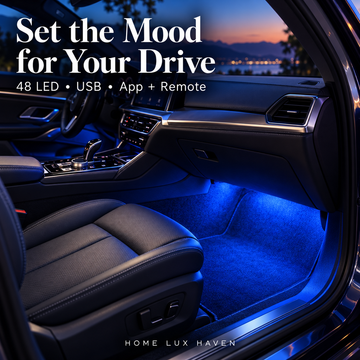 RGB Footwell Ambient Light Kit, 4 Strips with App & Remote (USB or 12V) - advertising image 01