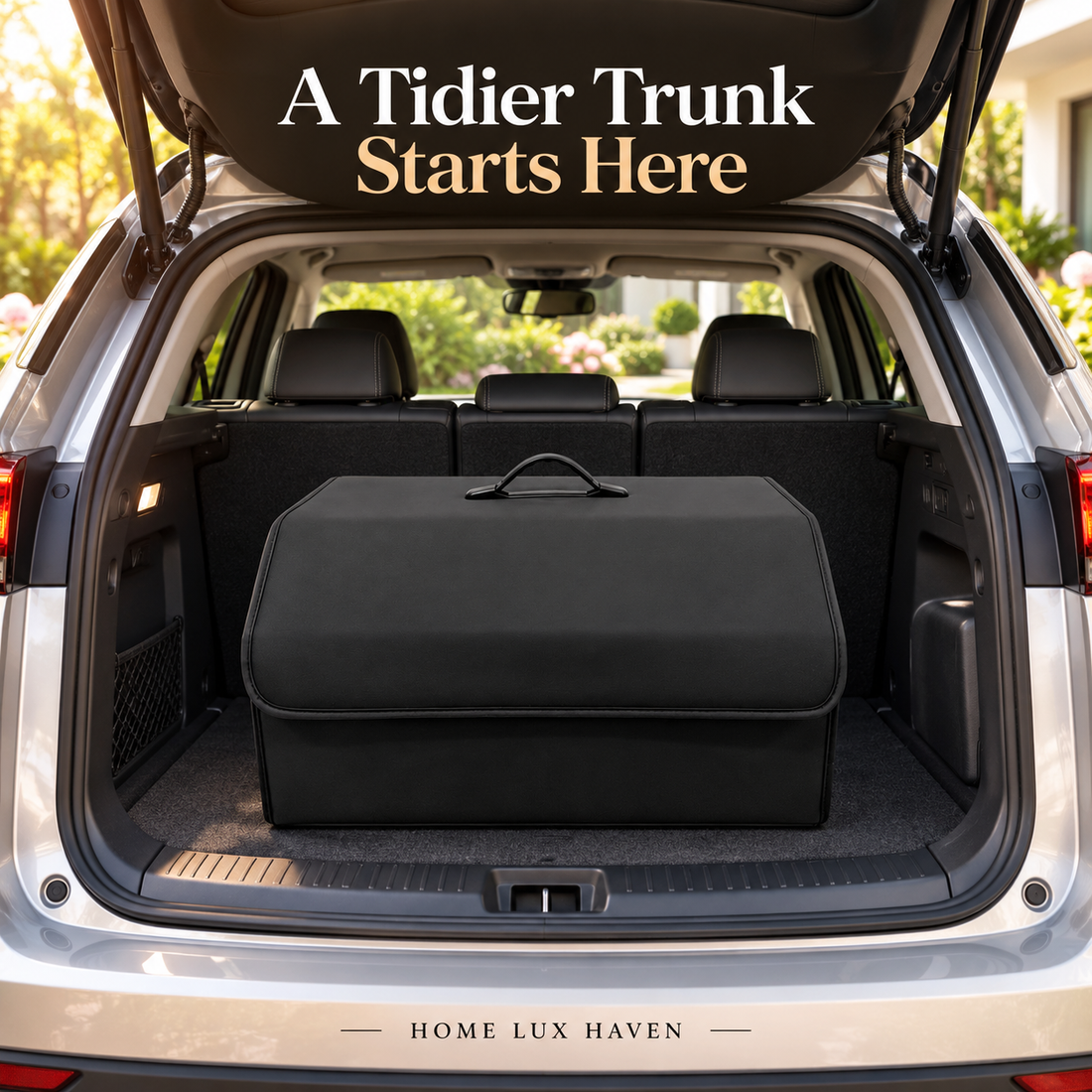 PU Leather Collapsible Trunk Storage Box with Lid - Large - advertising image 01