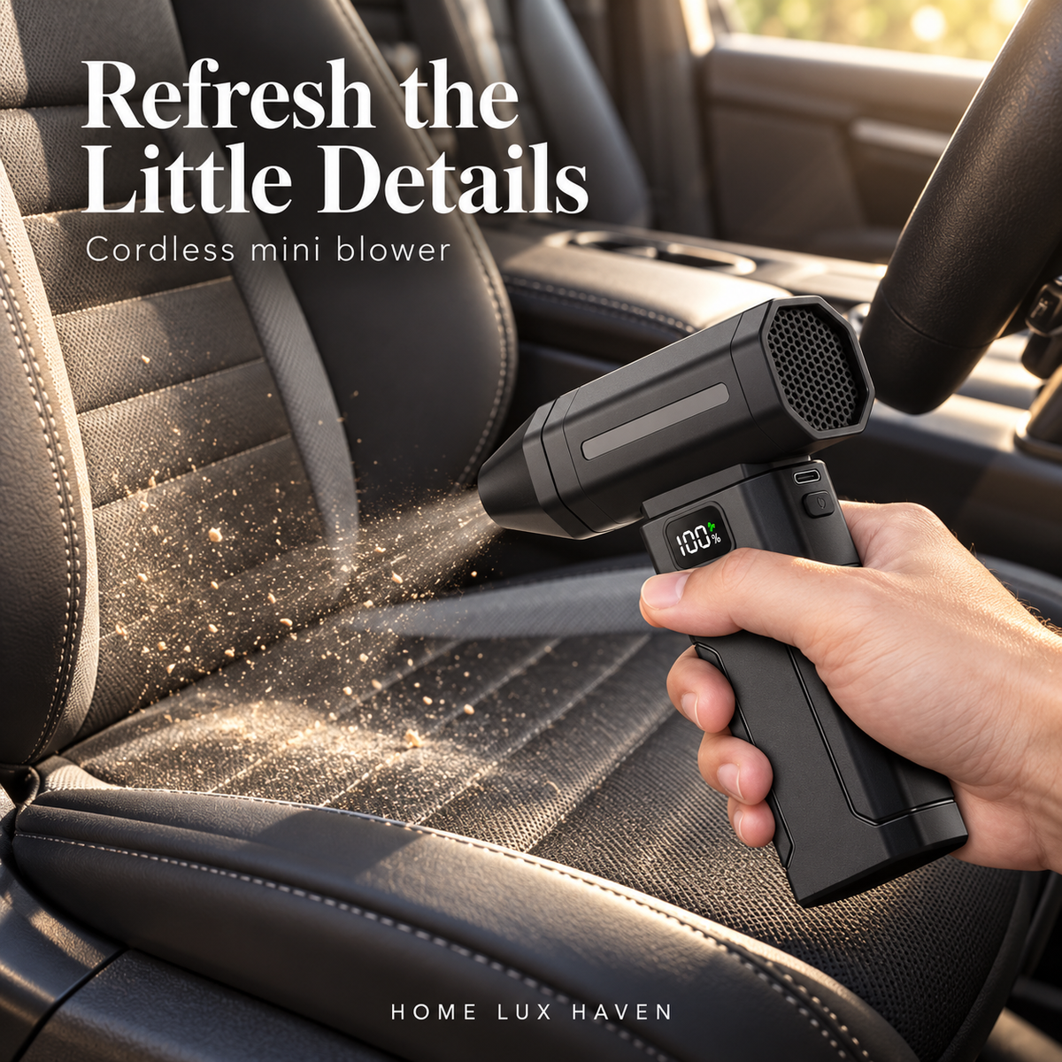 Cordless Turbo Jet Blower - Car Interior Duster & Dryer - advertising image 02