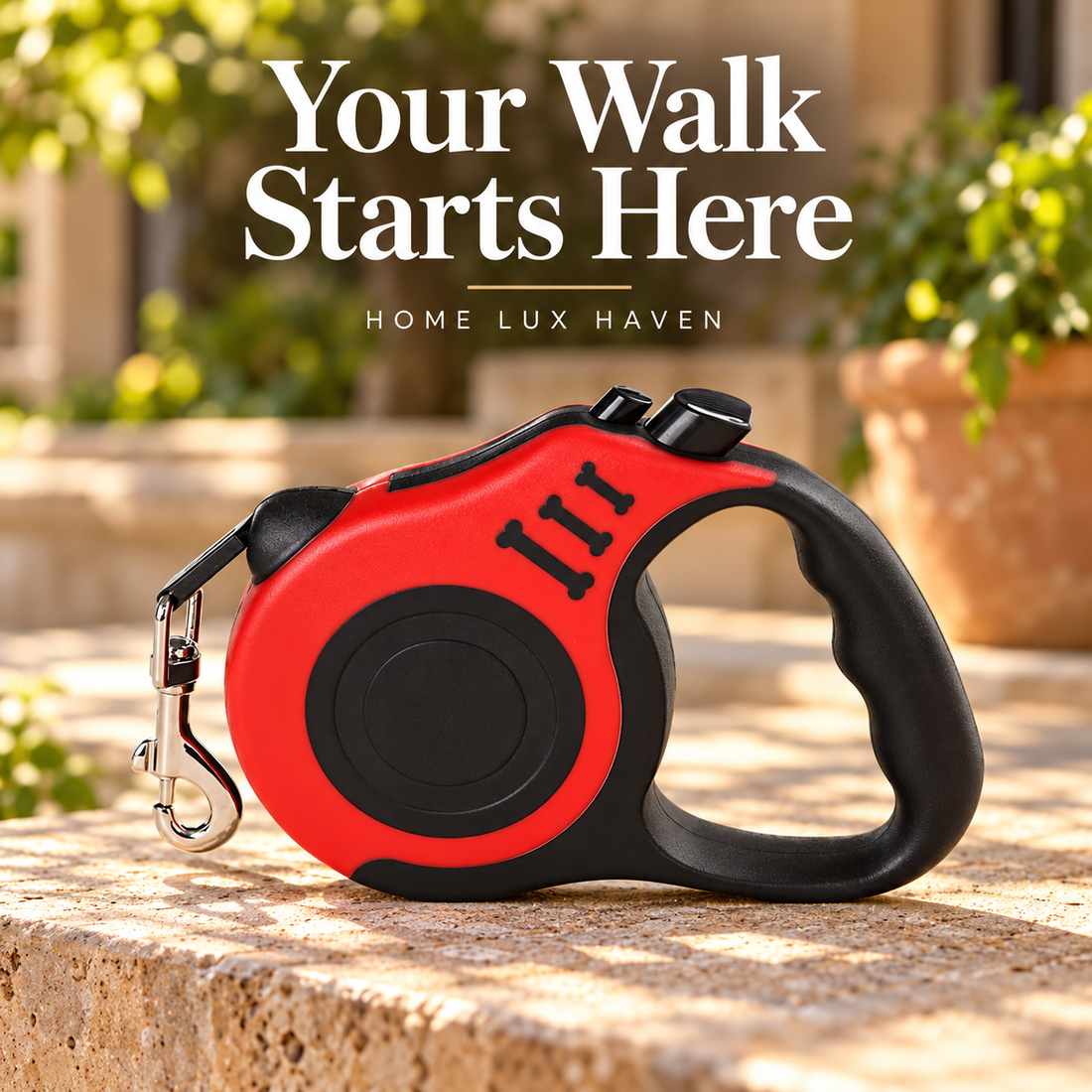 Retractable Dog Leash 10 ft – One-Button Lock - advertising image 01
