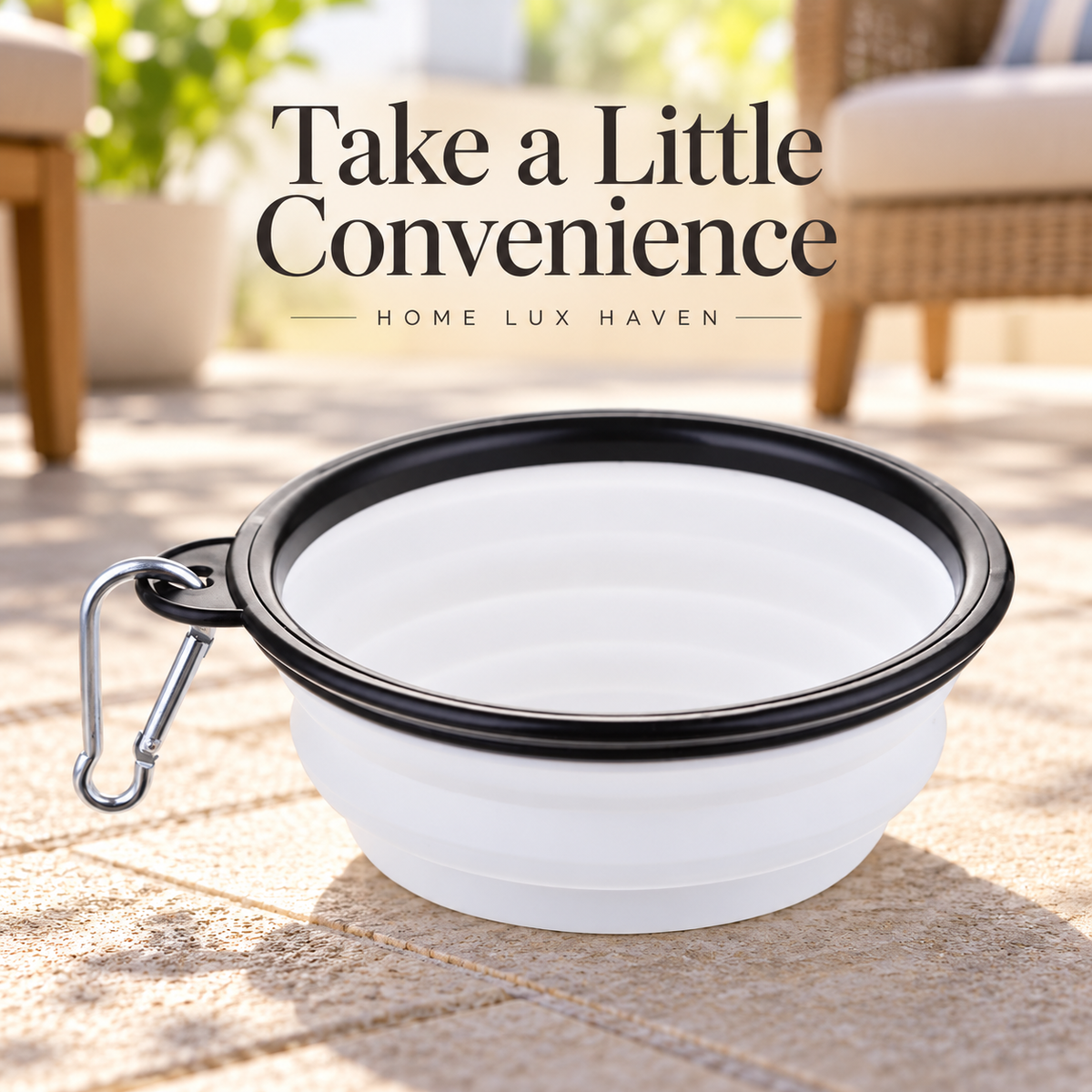 Collapsible Silicone Travel Bowl with Carabiner - advertising image 01