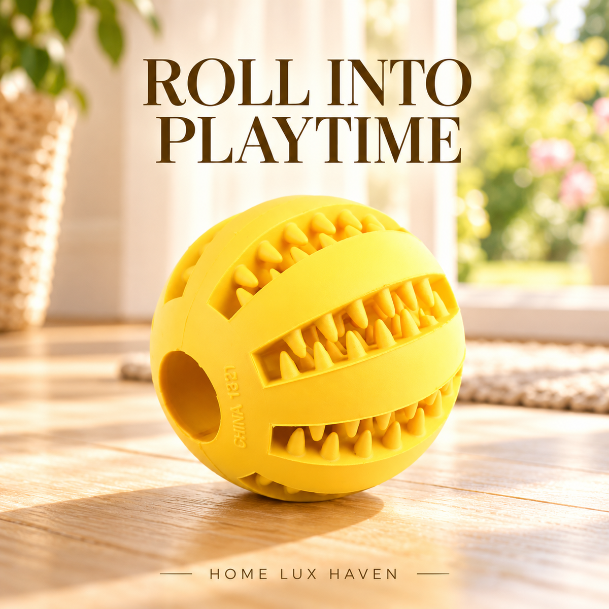 Treat Dispensing Dog Ball – Bite-Resistant Rubber Puzzle Toy - advertising image 02