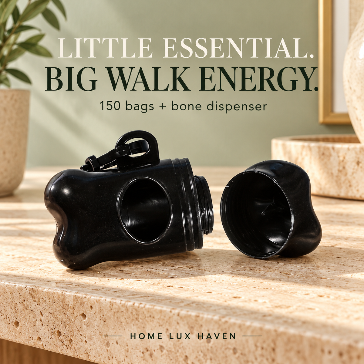 Dog Poop Bags 150 Count with Bone Dispenser - advertising image 02