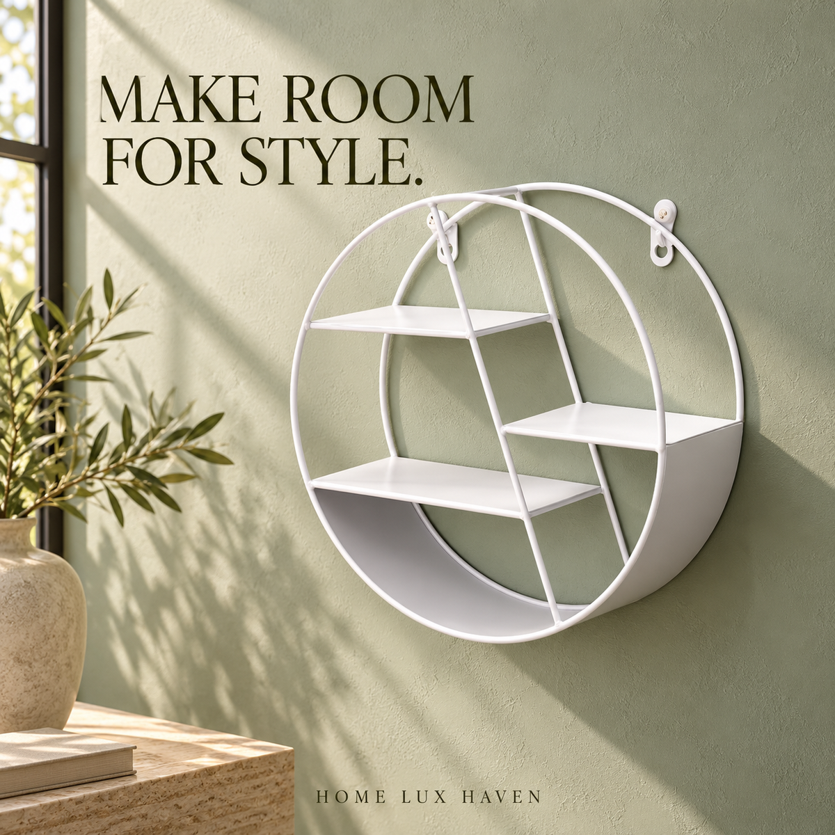 Wrought Iron Wall Décor – Geometric Hanging Accent - advertising image 01