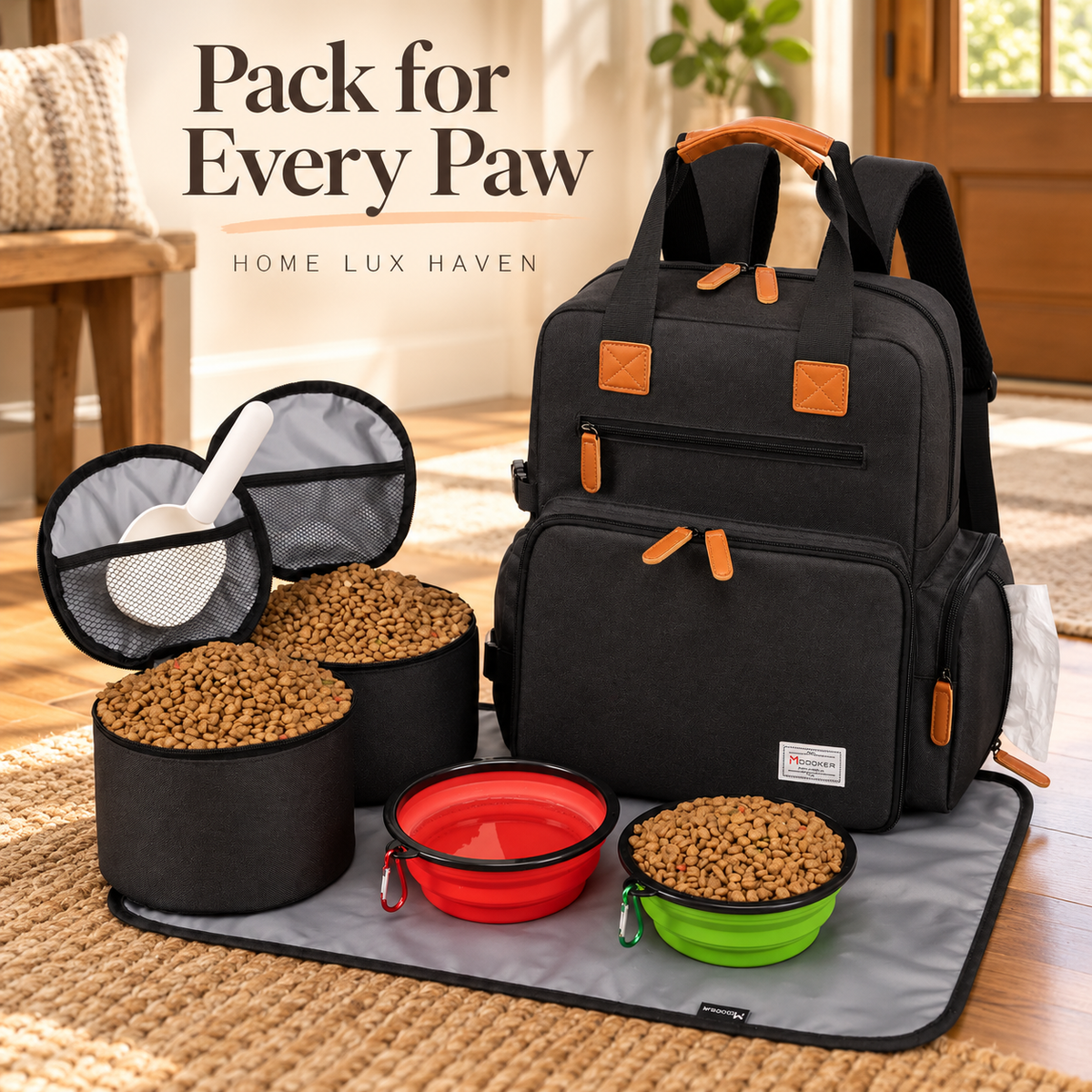 Airline-Compatible Dog Travel Backpack – Black - advertising image 01