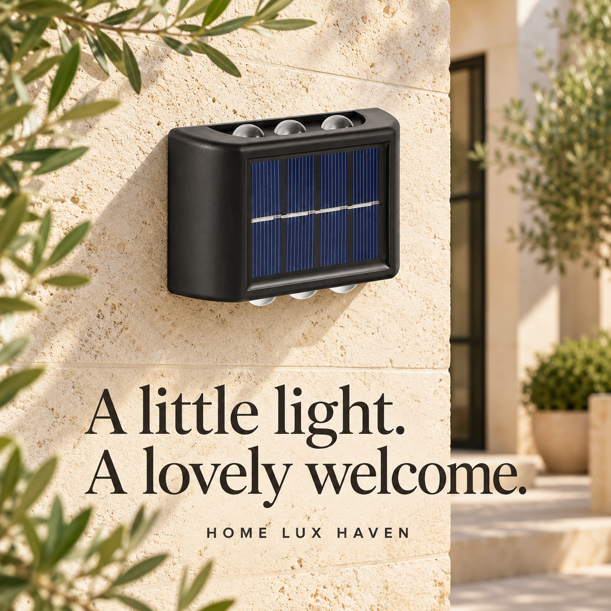 Solar LED Outdoor Wall Light - advertising image 01