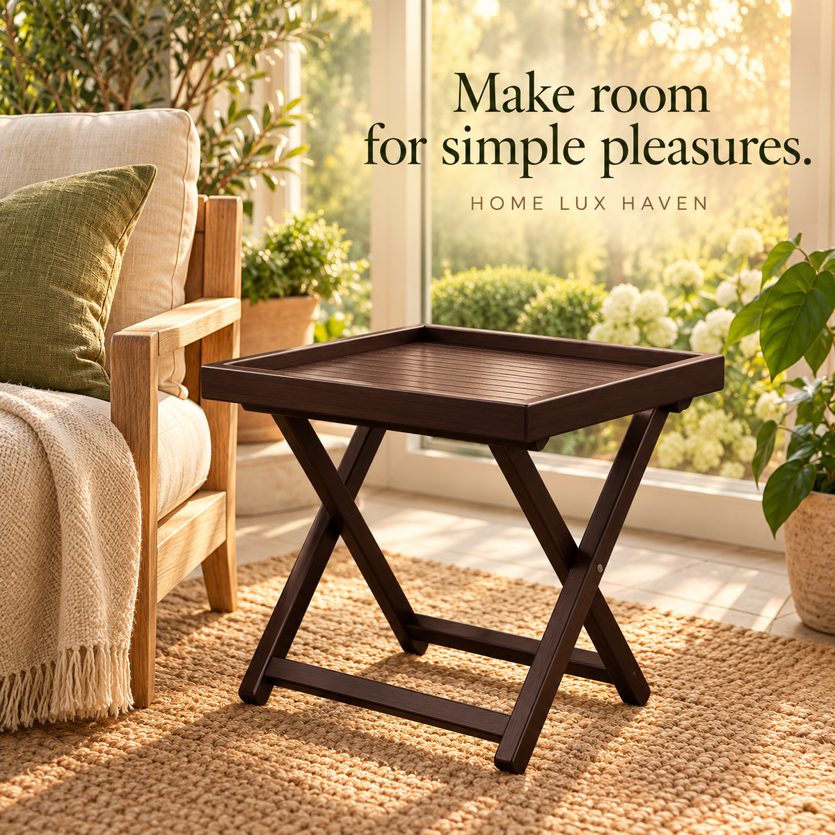 Folding Bamboo Portable Side Table - advertising image 02