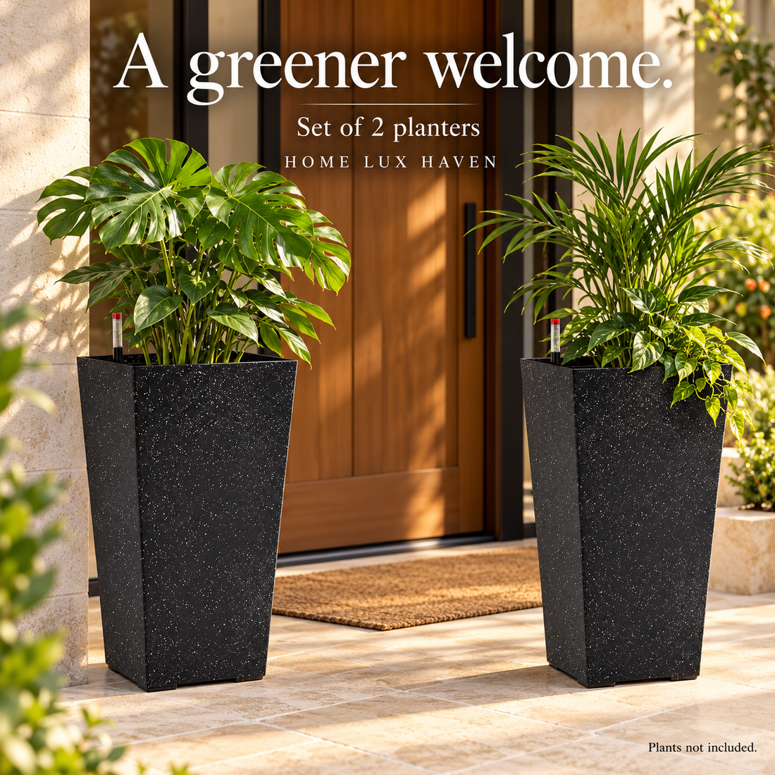 Modern Tall Outdoor Planters ? Set of 2 - advertising image 01