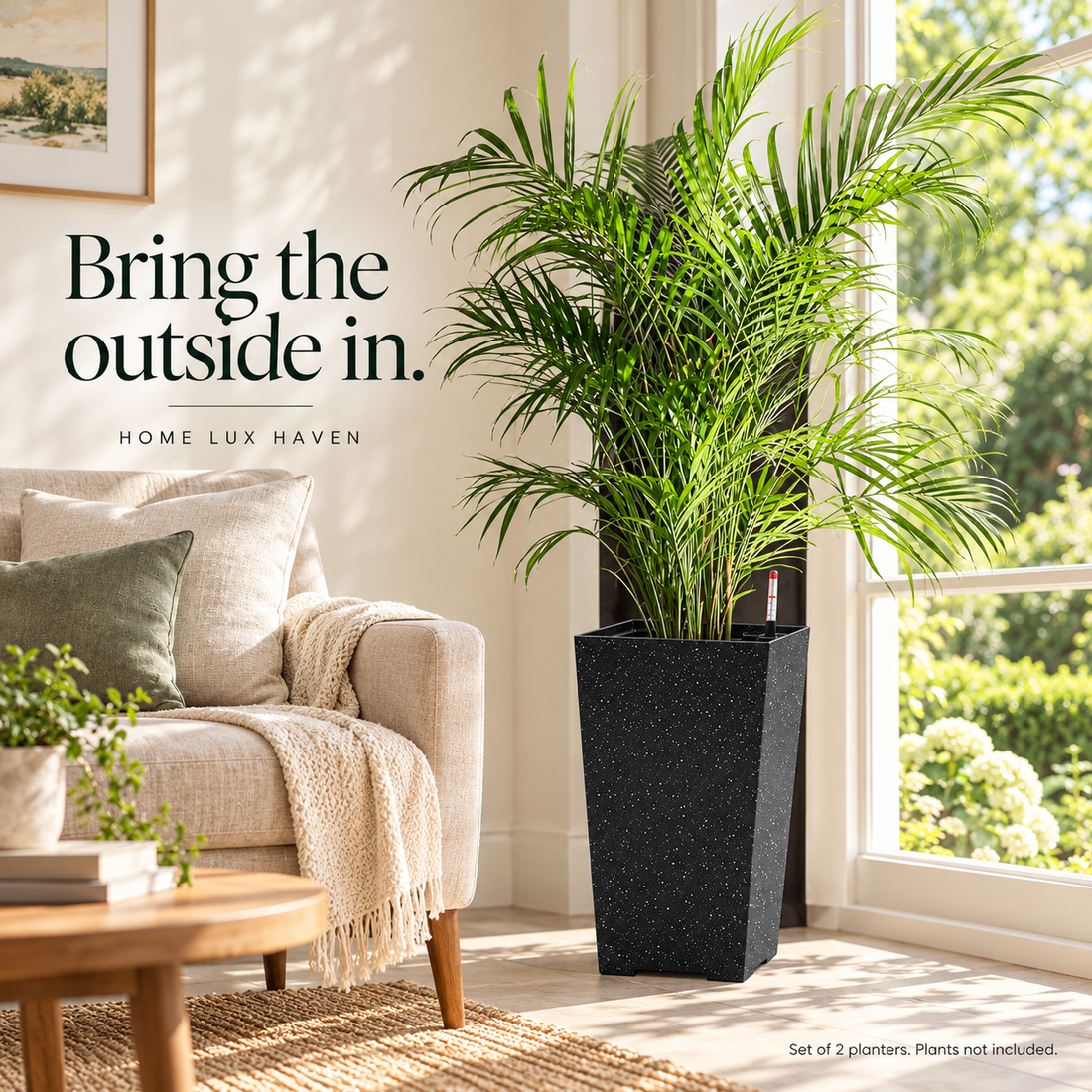 Modern Tall Outdoor Planters ? Set of 2 - advertising image 01