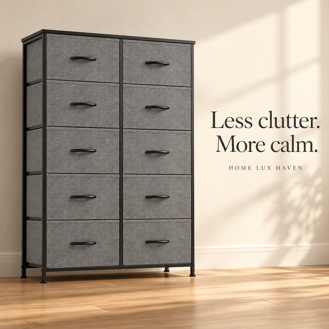 10-Drawer Fabric Storage Dresser with Steel Frame - advertising image 01