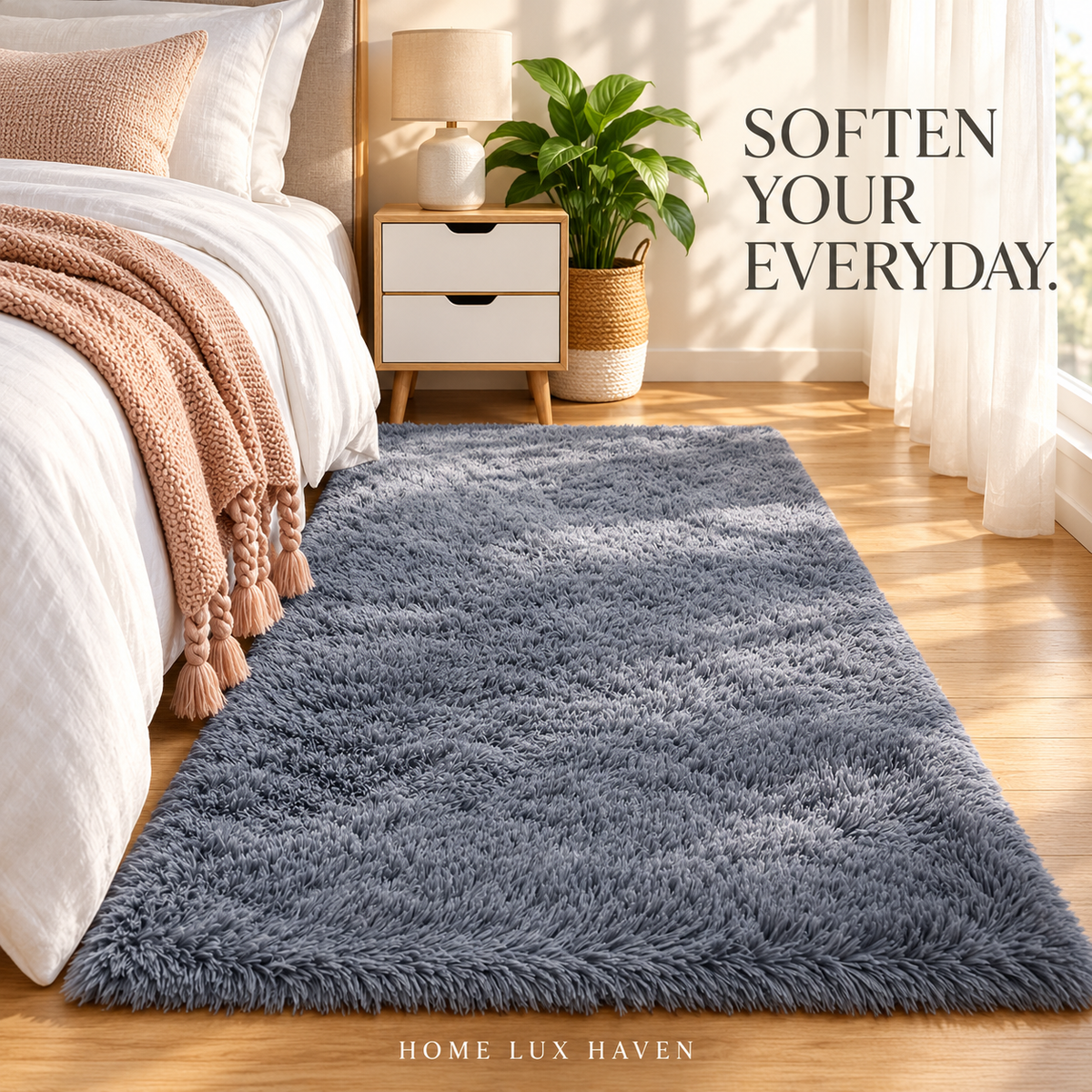 Nordic Soft Plush Area Rug – Modern Home Carpet - advertising image 01