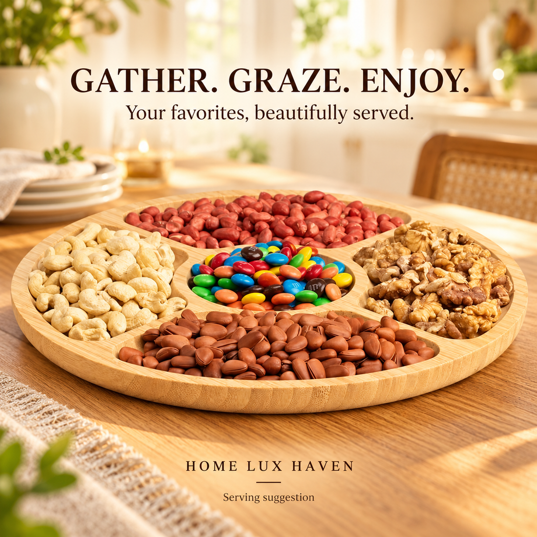 Round Divided Snack Serving Tray - advertising image 01