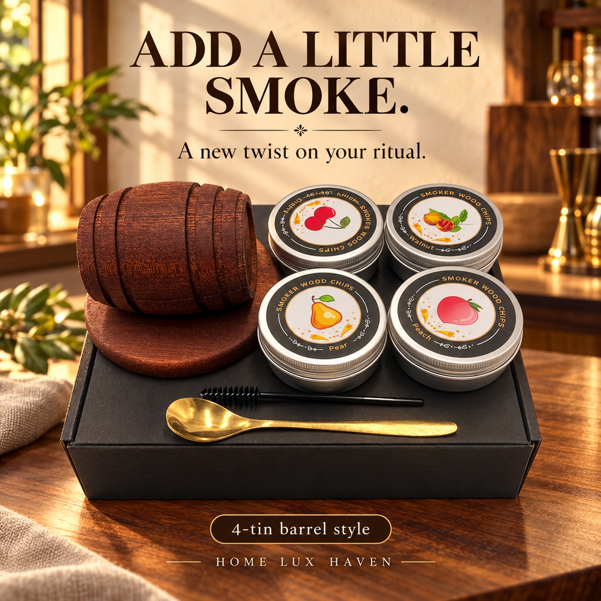 Cocktail Smoker Kit – Wood Smoke Infuser Gift Set - advertising image 01