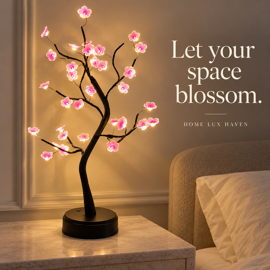 Decorative LED Tree Lamp – USB-Powered Ambient Night Light - advertising image 01