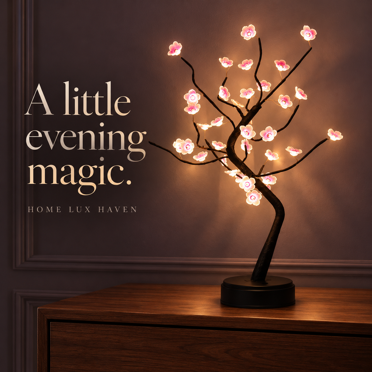 Decorative LED Tree Lamp – USB-Powered Ambient Night Light - advertising image 02